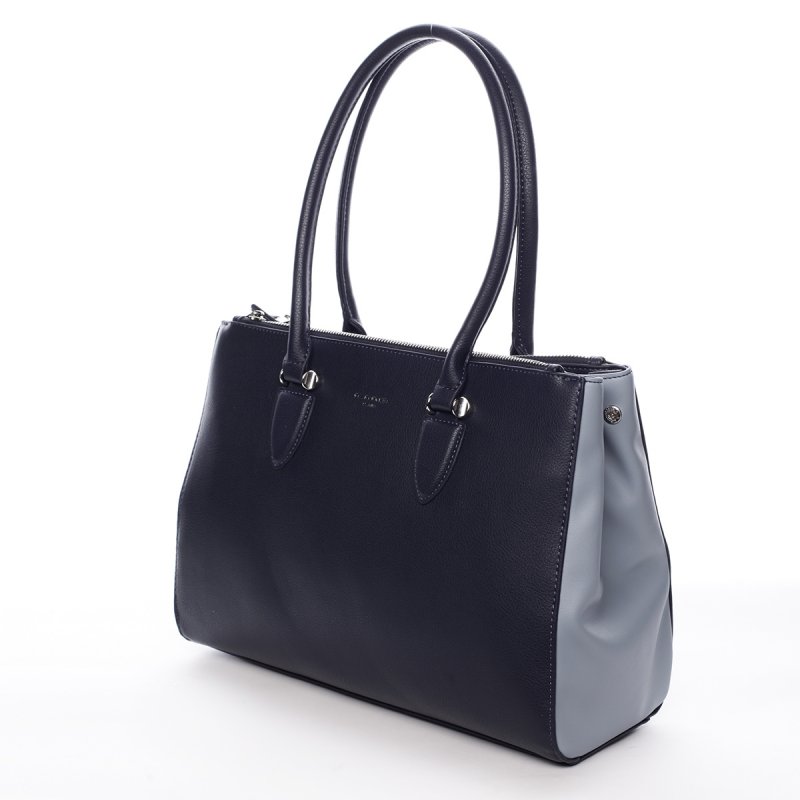 Elegantní dámská koženková kabelka Simple modro šedá