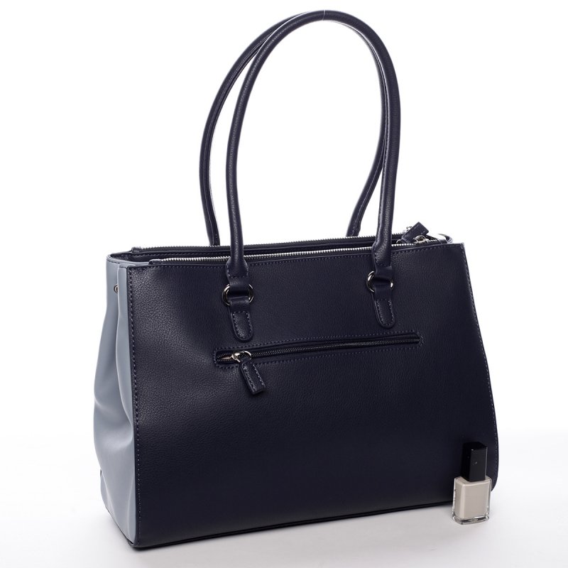 Elegantní dámská koženková kabelka Simple modro šedá