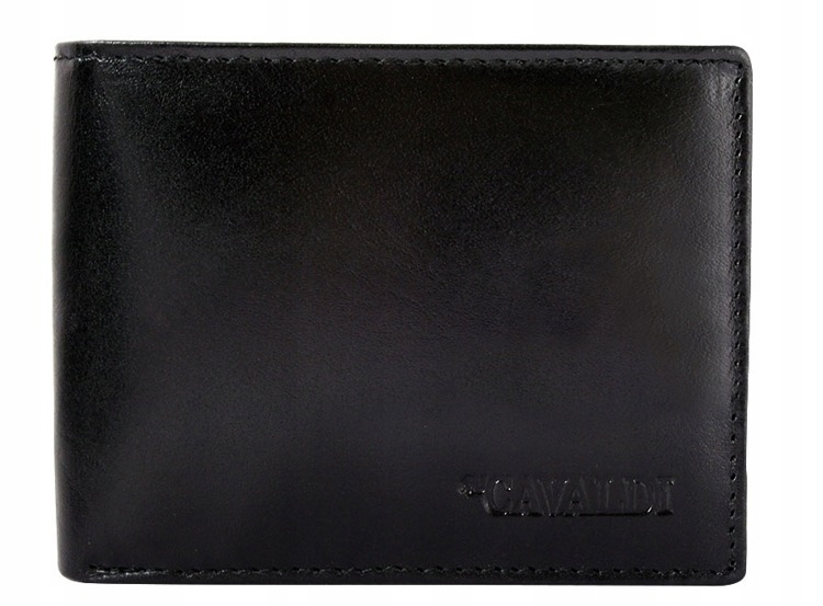 Kožená pánská peněženka na šířku, hladká černá