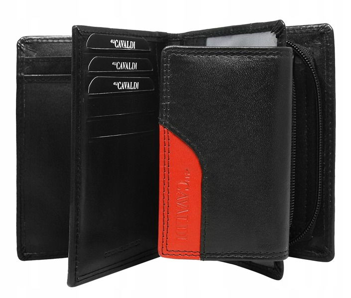 Praktická kožená peněženka Nora, černo-červená