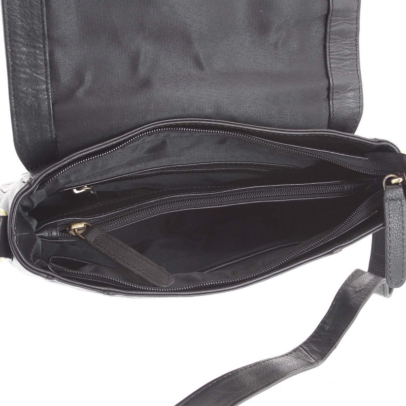 Pánská stylová kožená taška s přezkou Leandro černá 