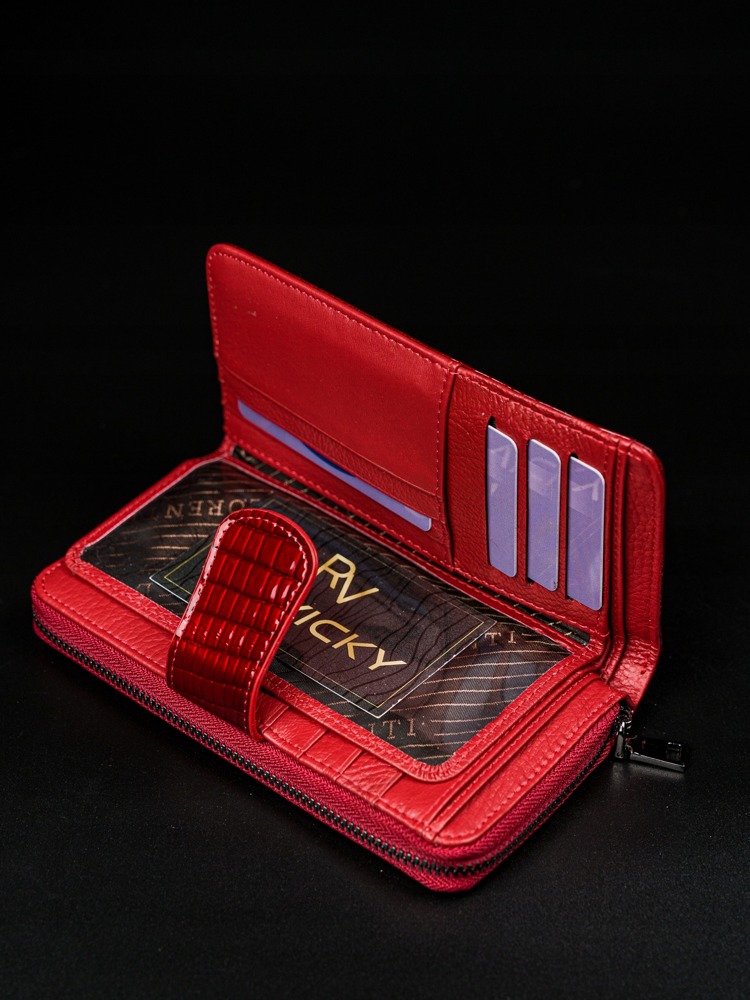 Dámská luxusní kožená peněženka Lucy, červená