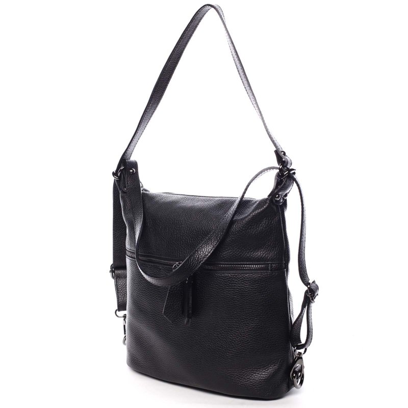 Módní dámská kožená kabelka batoh Emma černá