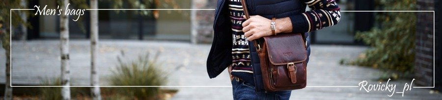 Pánská kožená taška přes rameno Milano, světle hnědá