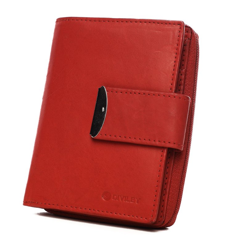 Praktická dámská kožená peněženka Karina, červená