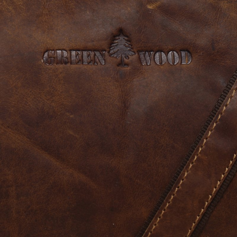 Praktická kožená taška Maximin Green Wood hnědá