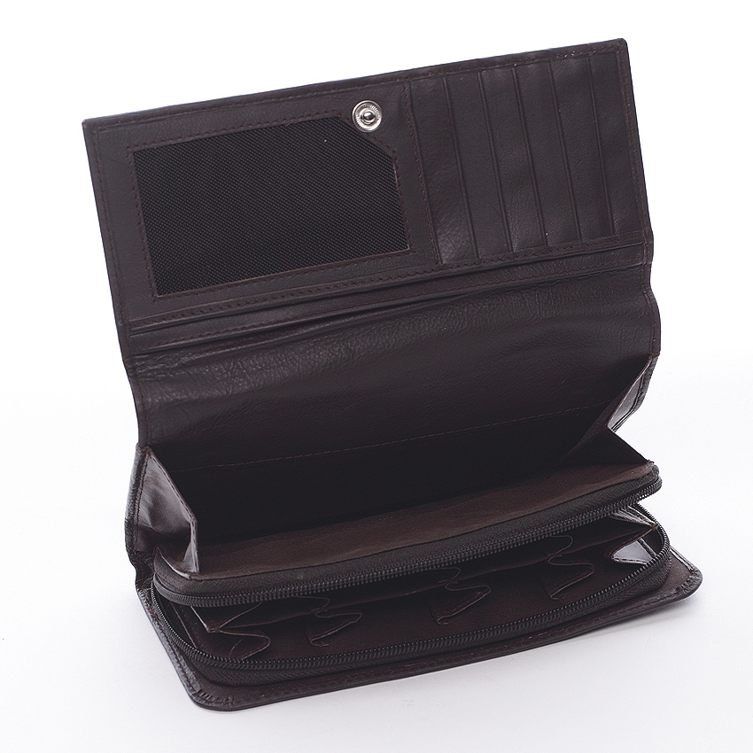 Dámská kožená € peněženka DELAMI, Luxury BROWN