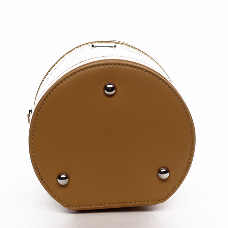 Designová menší koženková kabelka Smiley, žlutá