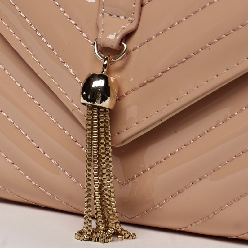 Moderní menší koženková kabelka Ilijanas, růžová