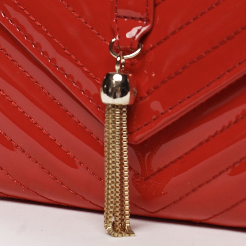 Moderní menší koženková kabelka Ilijanas, červená