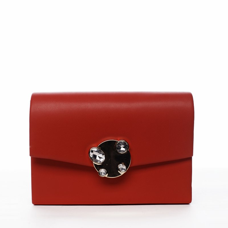 Luxusní dámská koženková společenská kabelka Luxury life, červená