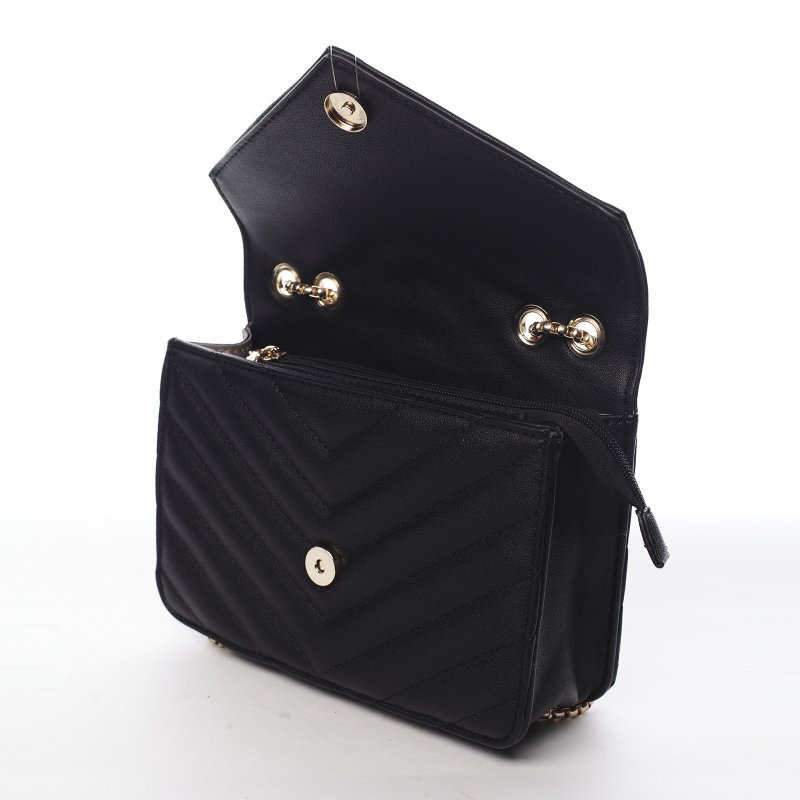 Trendová menší koženková kabelka Y&L, černá