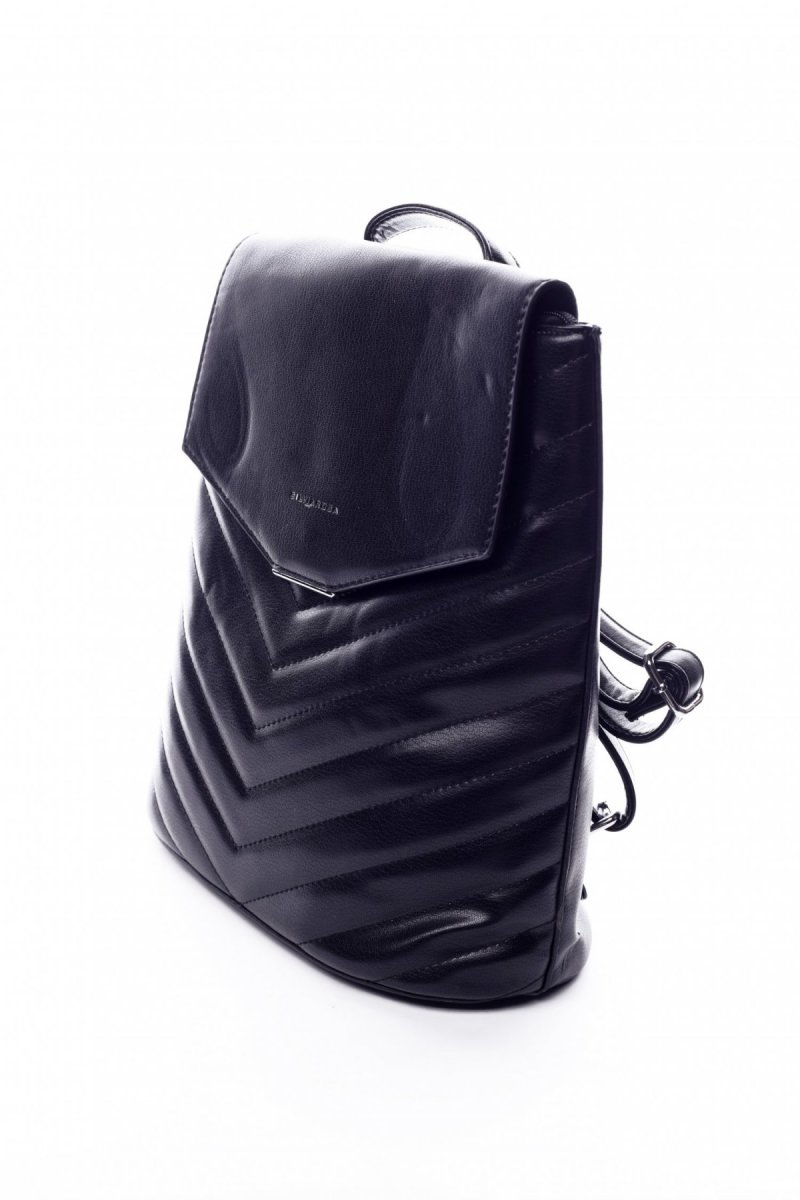 Dámský koženkový batůžek s prošíváním Lilac černá
