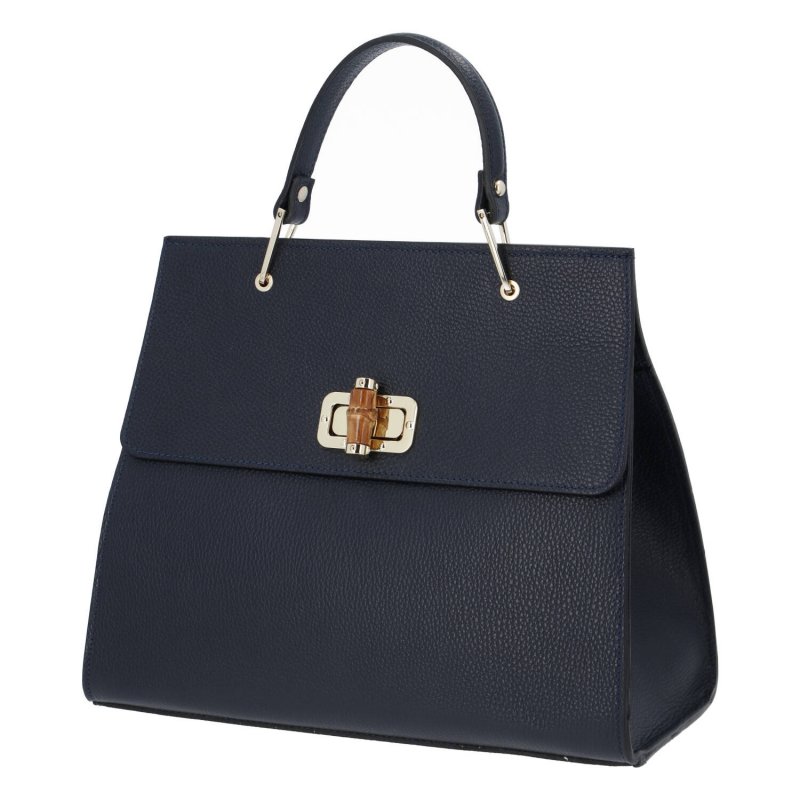 Elegantní dámská kožená kabelka Leather Star , modrá