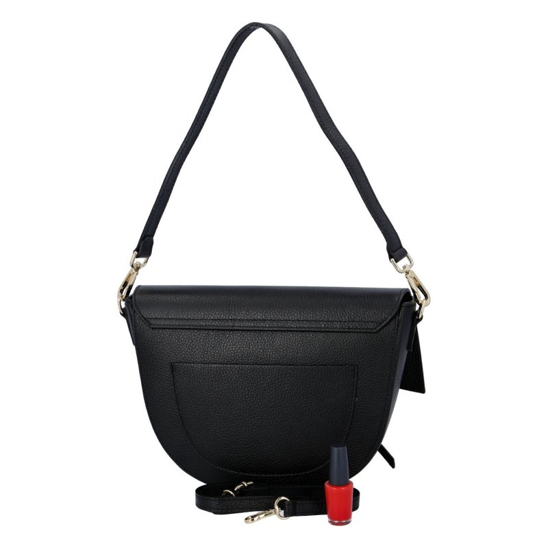 Menší dámská kožená kabelka Leather mini, černá