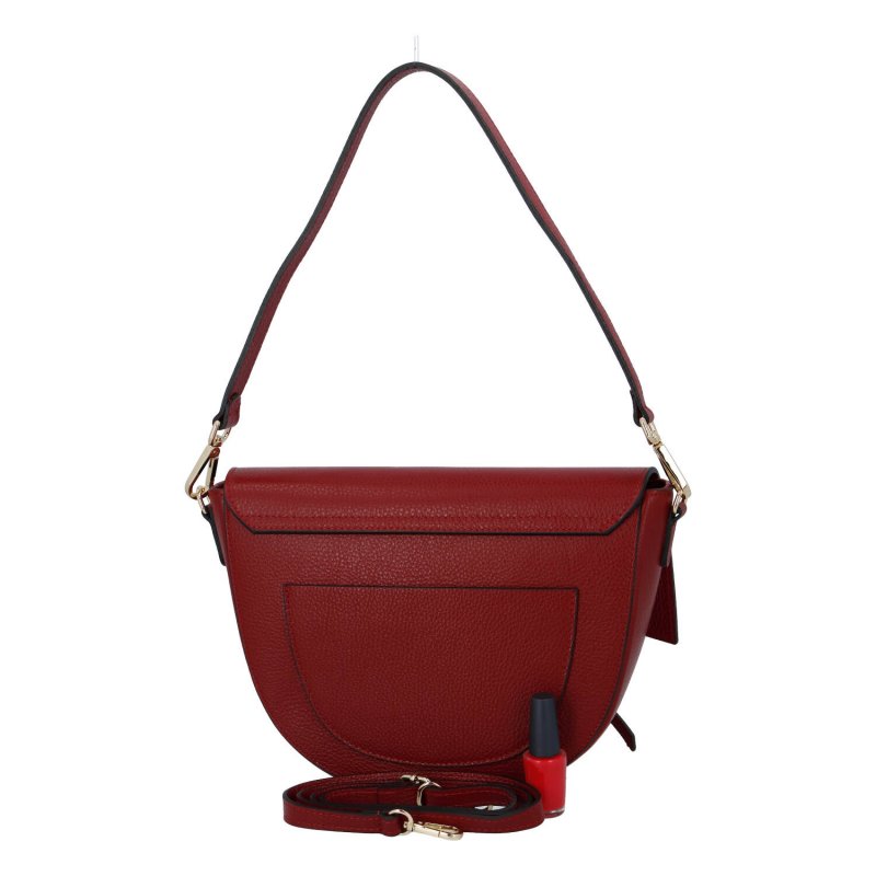 Menší dámská kožená kabelka Leather mini, červená