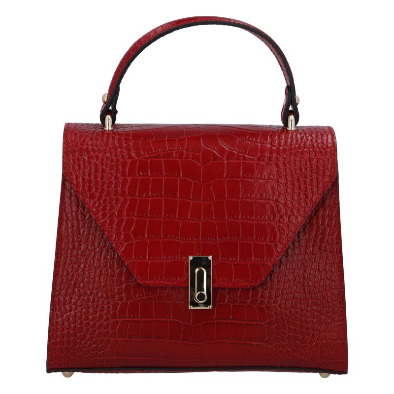 Elegantní dámská kožená kabelka Simona Stylish, červená