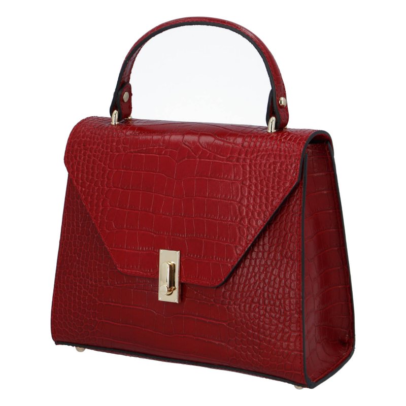 Elegantní dámská kožená kabelka Simona Stylish, červená