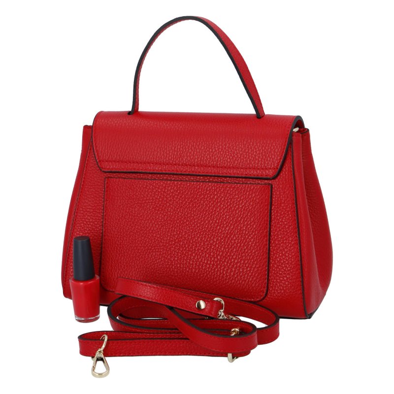Atraktivní kožená kabelka do ruky Fátima R., červená