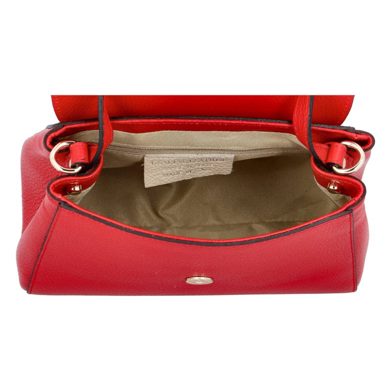 Atraktivní kožená kabelka do ruky Fátima R., červená