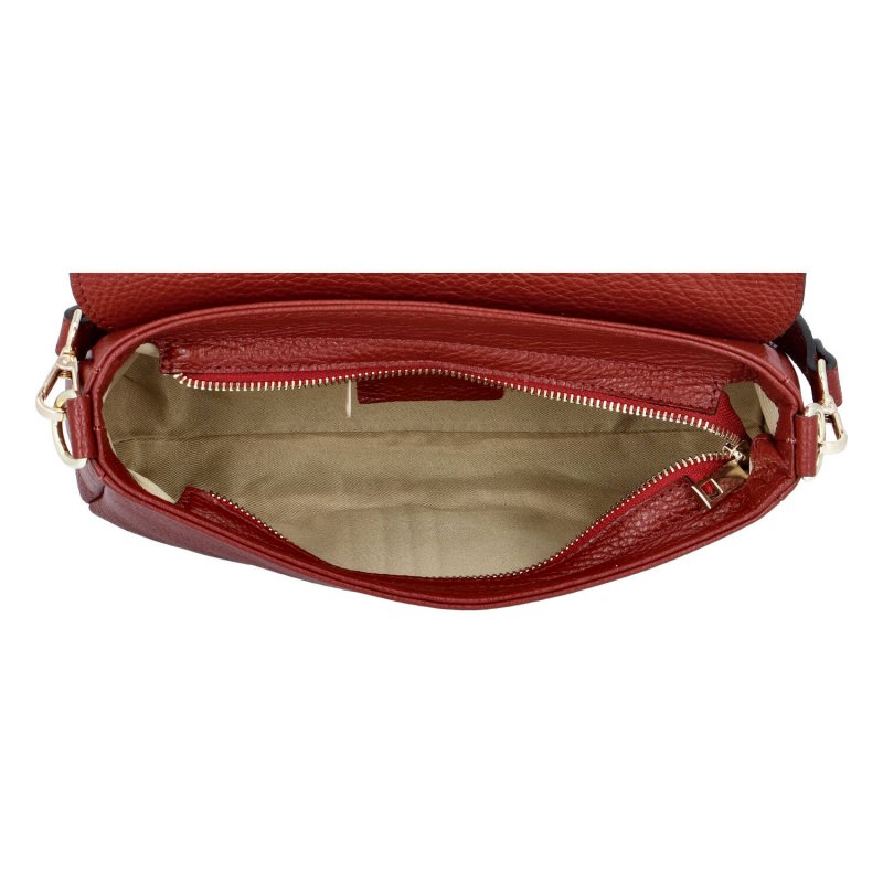 Menší dámská kožená kabelka Naldas, červená