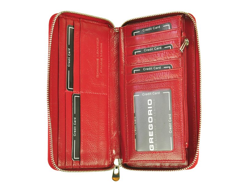 Luxusní dámská kožená peněženka Isidora croco, červená