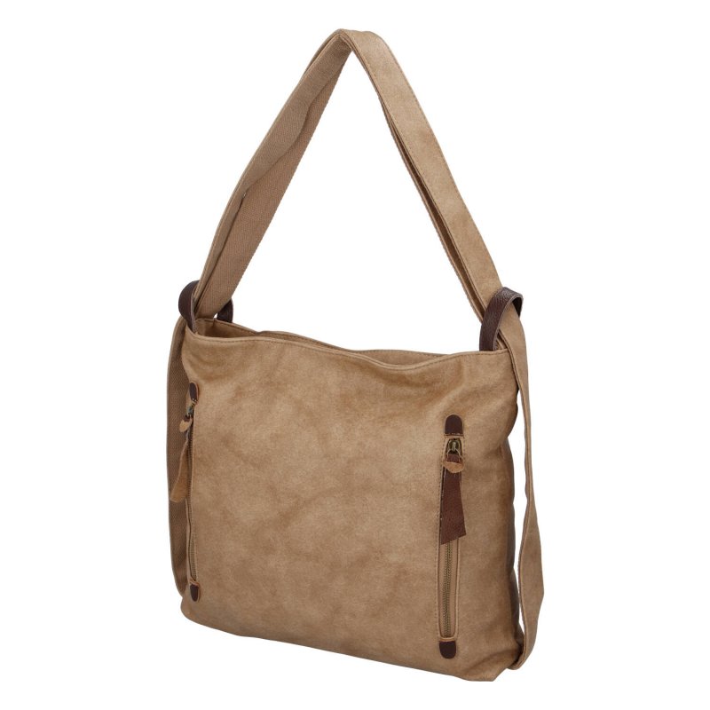 Moderní koženkový kabelko batoh Lenka Stylish, soil