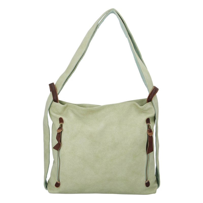 Moderní koženkový kabelko batoh Lenka Stylish, zelený