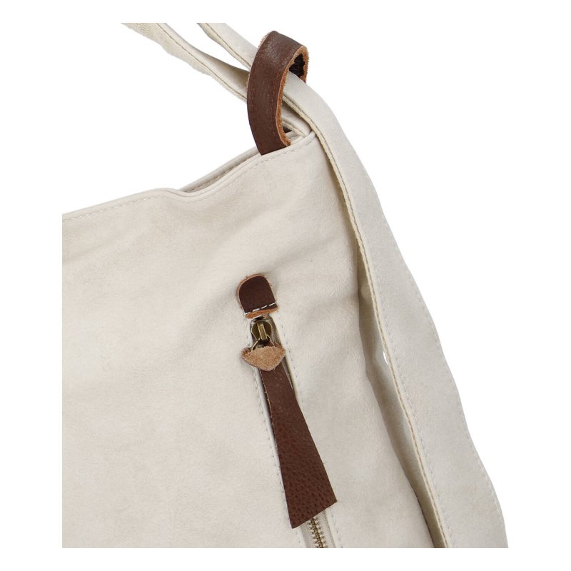 Moderní koženkový kabelko batoh Lenka Stylish, béžový