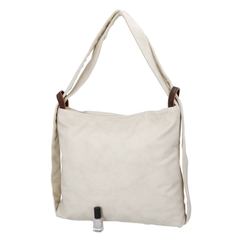 Moderní koženkový kabelko batoh Lenka Stylish, béžový
