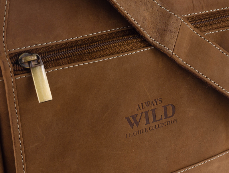 Moderní pánská kožená crossbody Always Wild leather collection, světle hnědá