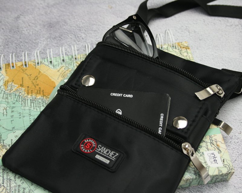 Pánská taška na doklady a peněženku Sanchezka, černá