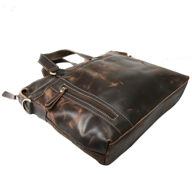 Pánská kožená pracovní taška na notebook Vincent, černá
