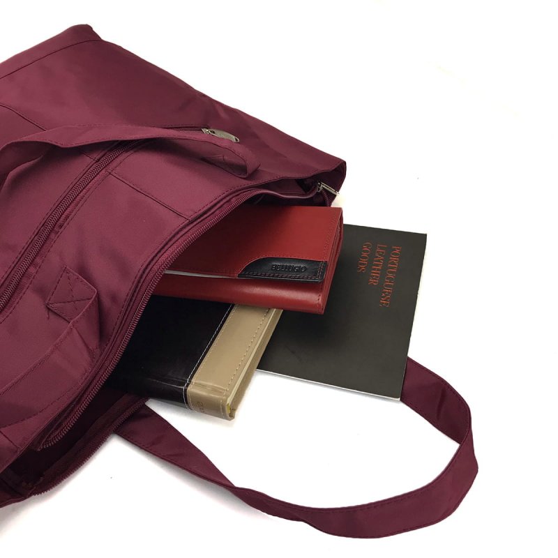 Praktická a pohodlná látková taška na nákupy Oxana, burgundy