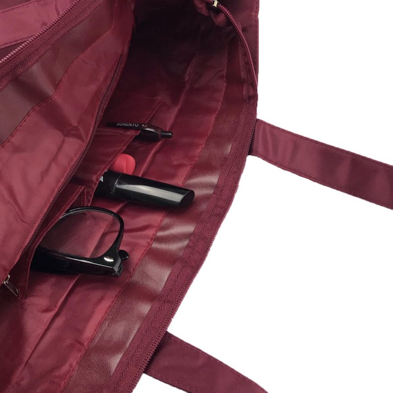 Praktická a pohodlná látková taška na nákupy Oxana, burgundy