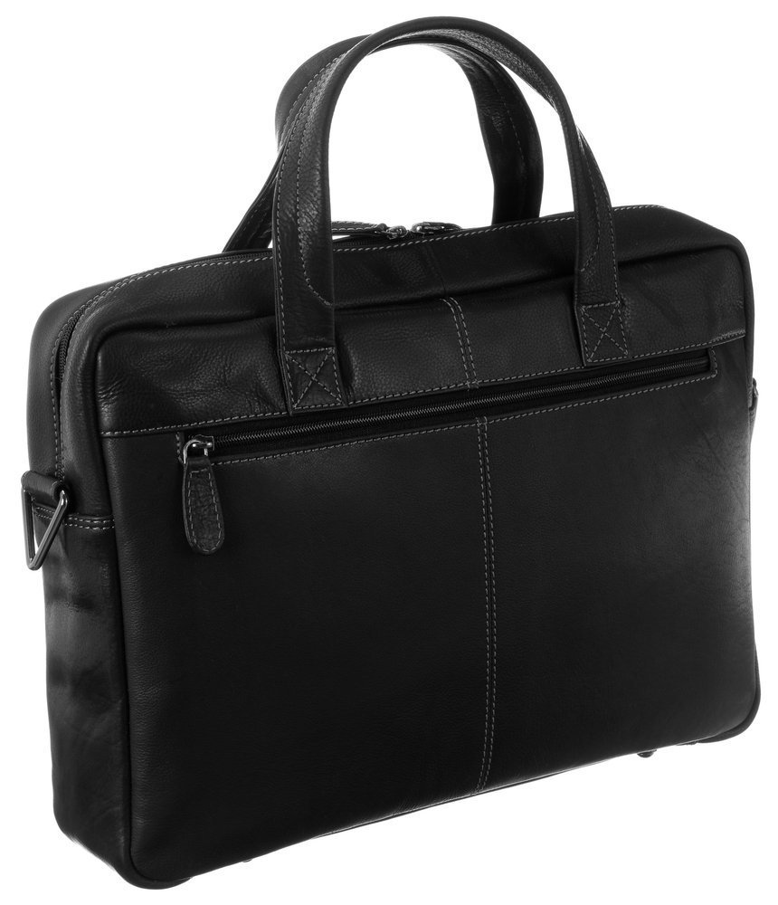Kožená business taška na laptop Juka, černá