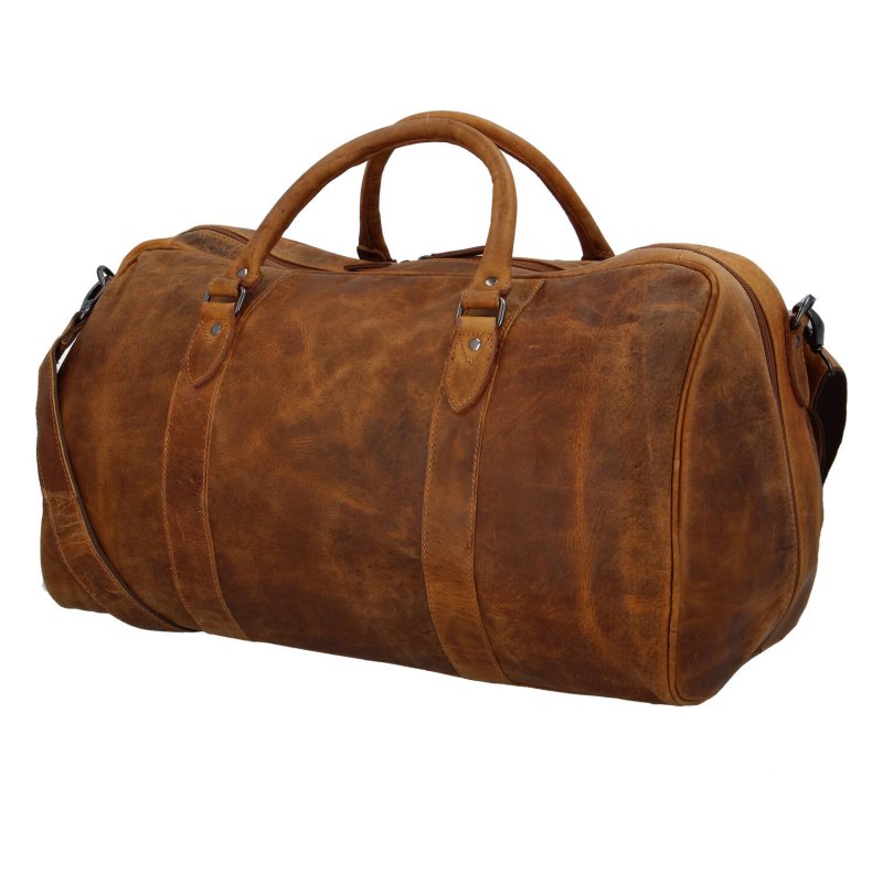 Luxusní kožená cestovní taška Greenwood deluxe, světlé hnědá