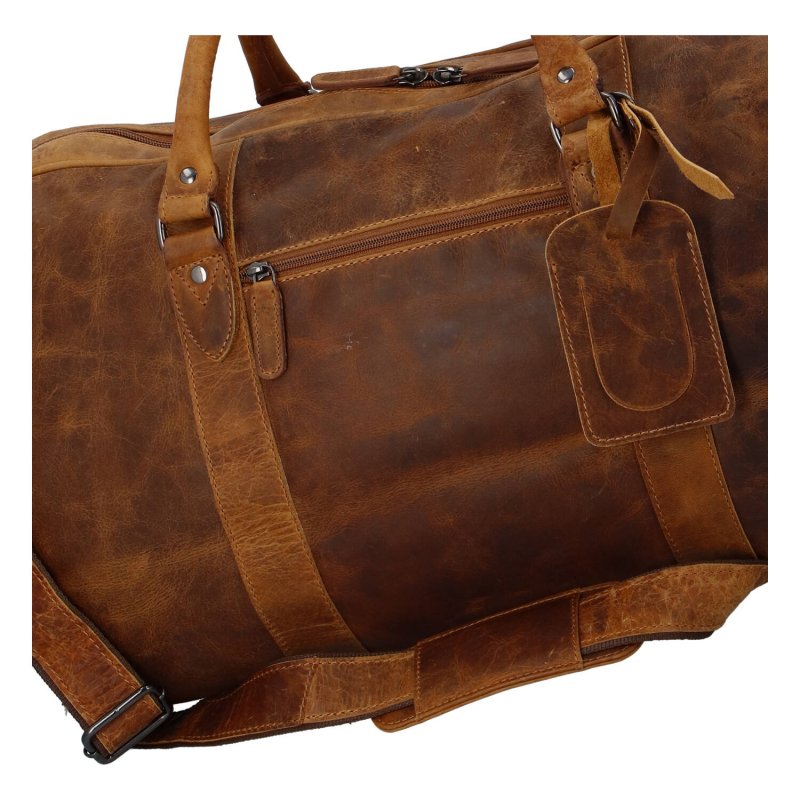 Luxusní kožená cestovní taška Greenwood deluxe, světlé hnědá