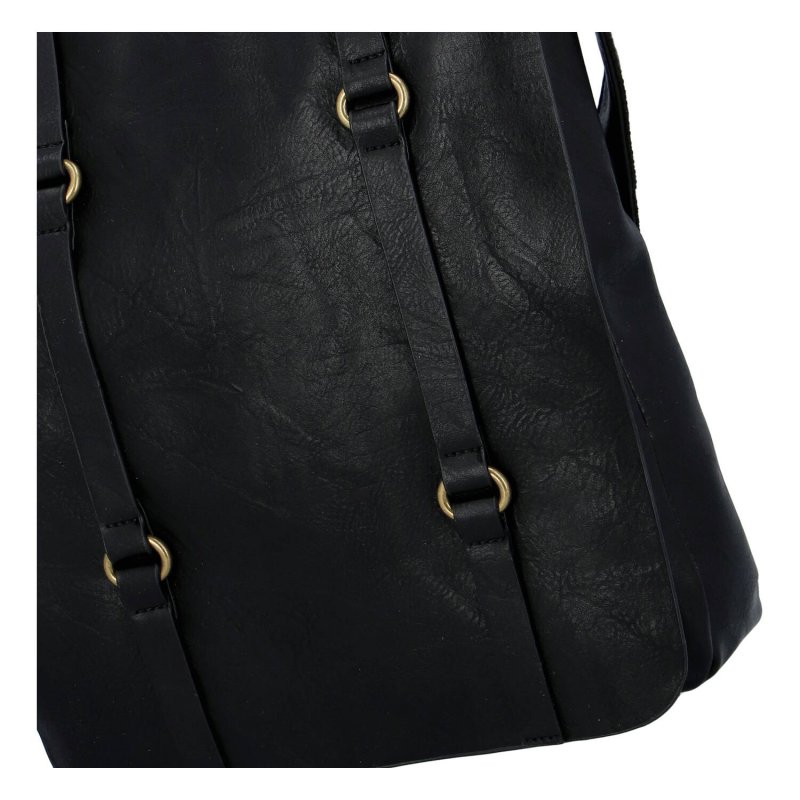 Velká a nepřehlédnutelná dámská koženková taška Radomíra, černá