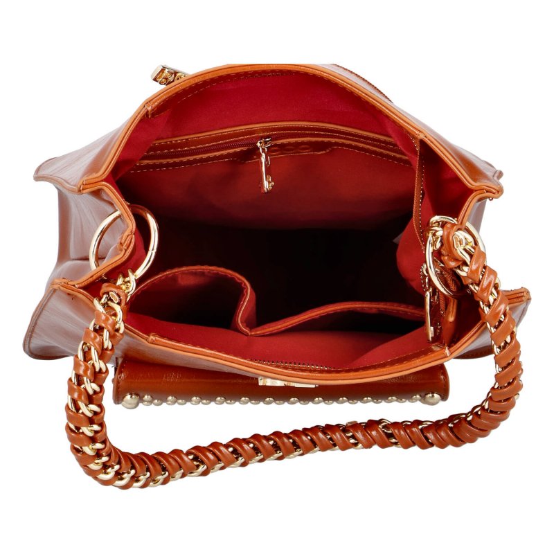 Luxusní dámská koženková kabelka NOBO country, hnědá