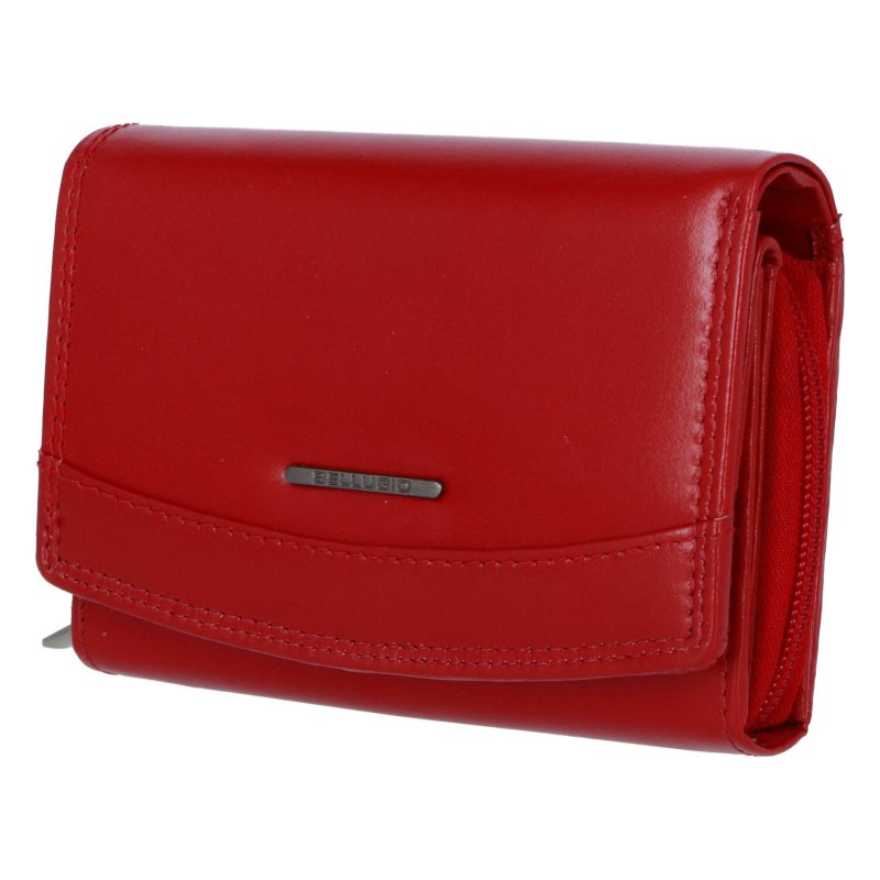 Menší praktická dámská kožená peněženka Siska, červená