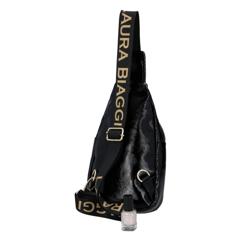 Dámský koženkový batoh LB Stylish, černo zlatý