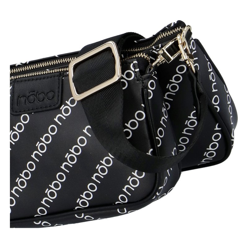 Stylová dámská koženková kabelka NOBO modern design, černo bílá
