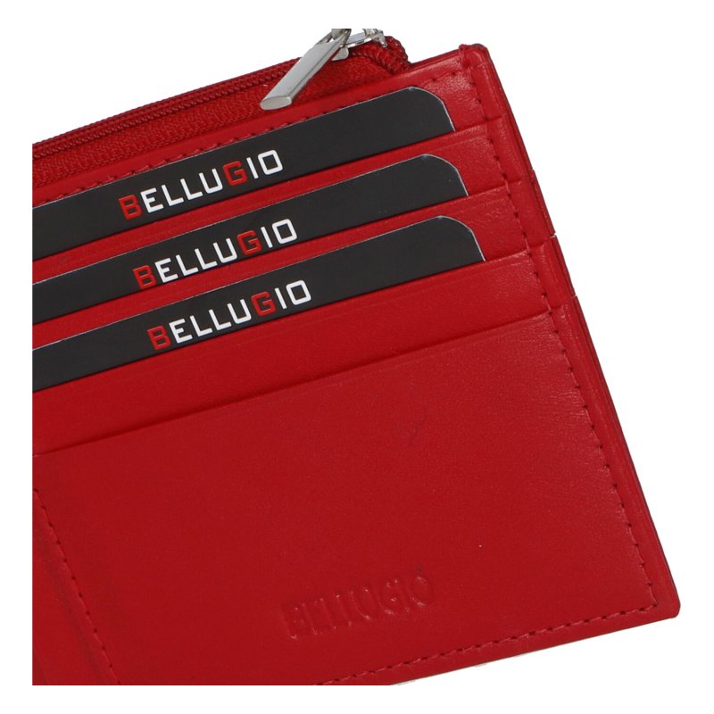 Kožená peněženka na doklady Bellugio Andy, červená