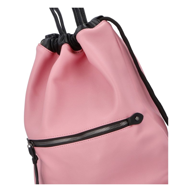 Stylový dámský koženkový batoh Iriaka, růžový