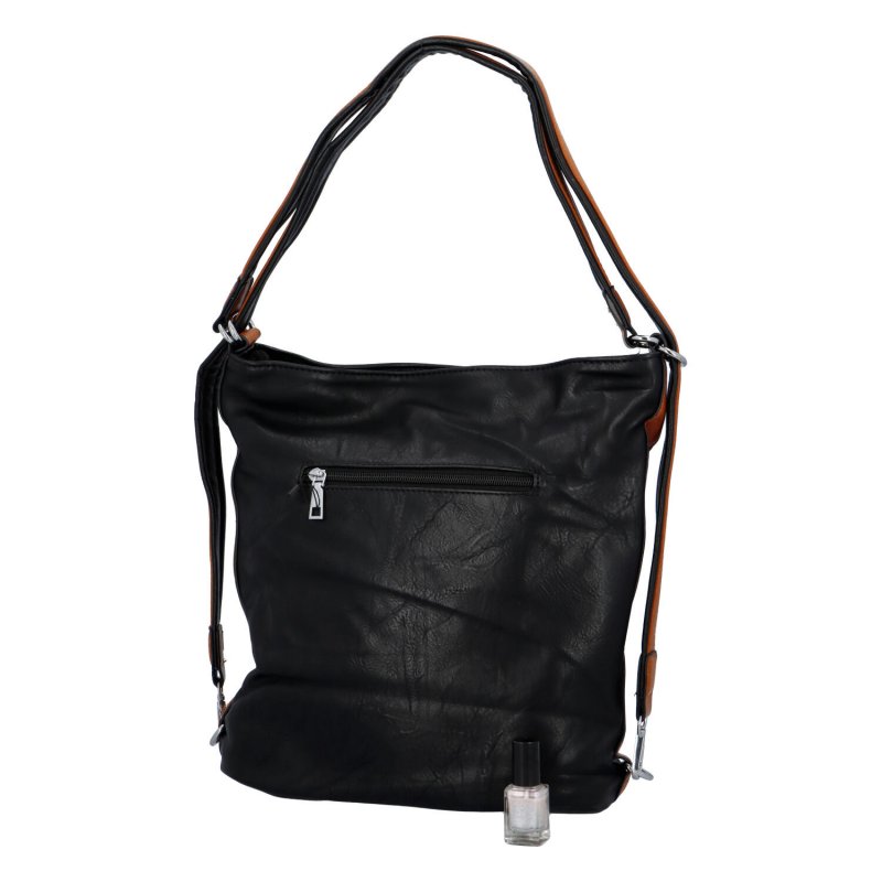 Dámská praktická koženková kabelka/batoh Frankie, černá