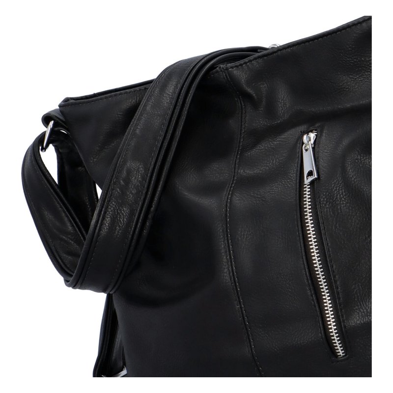 Praktická dámská koženková kabelka Anjitas fun, černá