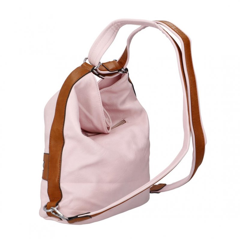Praktická dámská koženková taška/batoh Hervé II, růžová