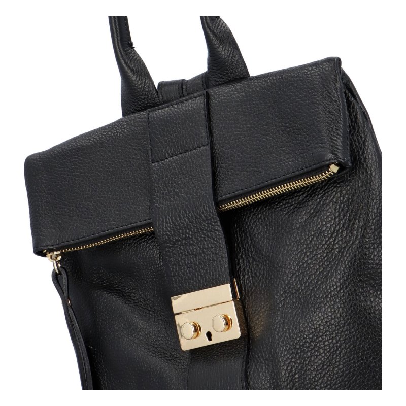 Krásný kožený batoh Samuel, černý