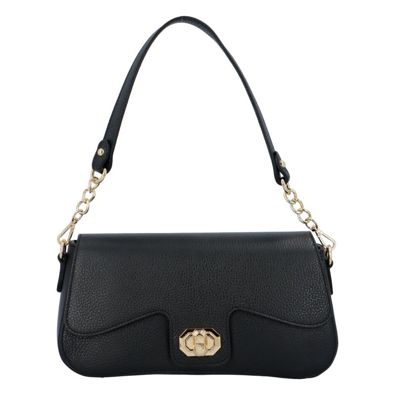 Luxusní dámská kožená kabelka Aneta, černá